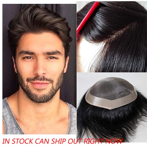 Reconquered Fine Monofilament Human Hair Toupee Hair Patch Hair System