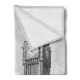 thumbnail image 2 of London Soft Flannel Fleece Blanket, Big Ben and Double Decker Bus Tourist Attractions Capital of England, Cozy Plush for Indoor and Outdoor Use, 50" x 60", Pale Grey Vermilion Grey, by Ambesonne, 2 of 5