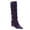 Purple, variant on Women Layer Tassel Pointed Toe Moccasin Boots Knee High Stiletto Mid Heels Western Themed Party Dress Shoes Size 8 Purple