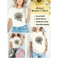 thumbnail image 4 of Anbech Sunflower Shirts for Women Graphic Tee Ladies Patriotic Tee Shirt Christian Top Short Sleeve, 4 of 8