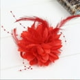 thumbnail image 4 of 2 Pcs Rose Flower Hair Clip Hairband Floral Corsage Aligator Beak Grip Red and Black, 4 of 5