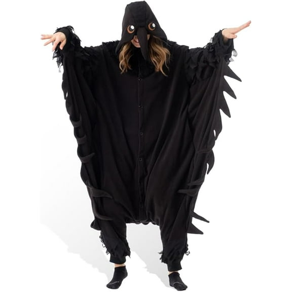 Raven Kigurumi Unisex Adult Onesie Pajamas Animal One Piece Costume Cosplay Sleepwear