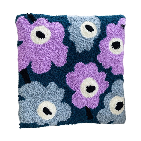 Advancent Juego de fundas para cojines Juego de punzones para alfombras estampadas De coser flor morada azul