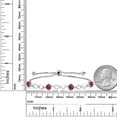 thumbnail image 2 of Gem Stone King 2.08 Ct Round Pink Tourmaline 925 Sterling Silver Keren Hanan Women Adjustable Infinity Tennis Bracelet, 2 of 3