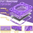 thumbnail image 2 of ELEHOLD Kids Case for iPad 9th/8th/7th Generation 10.2"(2021/2020/2019), Heavy Duty Rugged Shockproof Case with 360° Rotatable Folding Handle Grip Kickstand Crossbody Shoulder Strap,Purple, 2 of 8