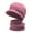 Pink, variant on KL0Y2K Women's Oversized Slouchy Beanie and Matching Scarf Set in Soft Knit Fabric with Plush Fleece Interior Lining for Enhanced Warmth,Dark blue,One Size