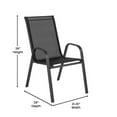 thumbnail image 6 of Flash Furniture 7 Piece Commercial Grade Patio Dining Set with Tempered Glass Patio Table and 6 Chairs with Black Flex Comfort Material Seats and Backs, 6 of 10
