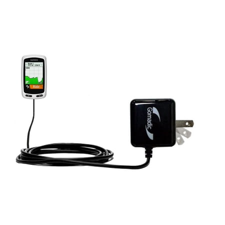 Gomadic Intelligent Compact AC Home Wall Charger suitable for the Garmin Edge 1000 - High output power with a convenient, foldable plug design - Uses