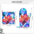 thumbnail image 4 of Disketp Bright Flowers Oven Mitts And Potholders Bbq Gloves-Oven Mitts And Pot Holders With Recycled Infill Silicone Non-Slip Cooking Gloves For Cooking Baking Grilling, 4 of 9