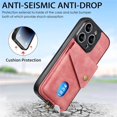 thumbnail image 4 of SaniMore Case for iPhone 15 Pro 6.1" 2023, [Flip Card Slot Design Kickstand] Removeable Wrist Strap Magnetic Car Mount Wear-resistant PU Leather Skin Shockproof Anti-drop Shell, Pink, 4 of 9
