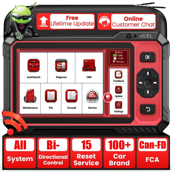 ANCEL DS410 Lite Bidirectional Wireless OBD2 Scanner Diagnostic Tool, 15  Reset Services Full System Diagnostic Tool, 24-hour Real-time Online Chat, Free Lifetime WiFi Update