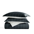 thumbnail image 2 of Duvet Cover Set - Ultra Soft & Breathable - Reversible Navy Rustic Windowpane for Twin/TwinXL Bedding by Comfort Canopy, 2 of 20