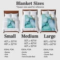 thumbnail image 4 of Marble Texture Flannel Blanket for Bed,Travel and Camping, Blue Green Gold Abstract Wave Modern Style Super Soft Cozy Blanket for All Seasons 32"x48", 4 of 7