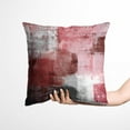 thumbnail image 4 of Red Velvet Abstract Pillow Covers Set of 2 Modern Accent Pink Gray Throw Pillow Cover Soft Elegant Decorative Couch Cushion Cover for Bed Living Room Outdoor Sofa Pillowcases 18x18 Inch, 4 of 6