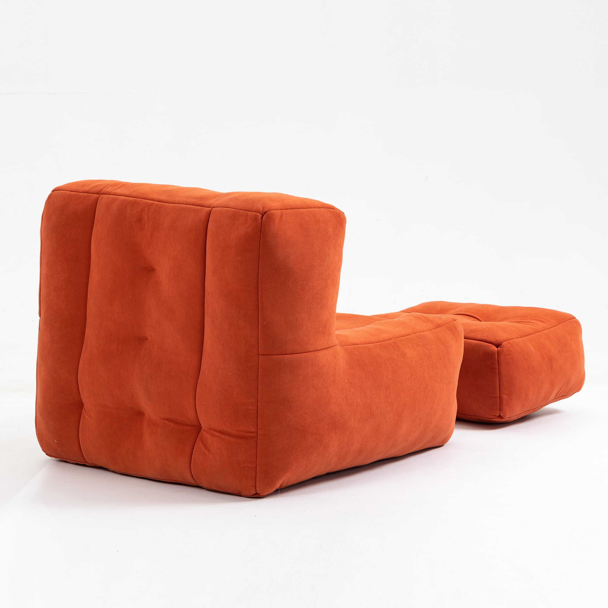 Comfortable Bean Bag for Adults - Super Soft Lazy Sofa Chair with Memory Foam & Ottoman, Indoor Modern Focus Bean Bag Chair for Living Room, Bedroom, Apartment (Mosha Velvet, High-Density Foam)