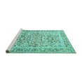 thumbnail image 2 of Ahgly Company Machine Washable Indoor Round Persian Turquoise Blue Traditional Area Rugs, 8' Round, 2 of 4