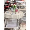 thumbnail image 4 of Outdoor Tablecloth with Umbrella Hole and Zipper, Brown Eucalyptus Leaves Round Table Cloth 60 Inch Waterproof Tablecloth, Spring Leaves Plants Country Beige Picnic Table Cover for Patio Camping, 4 of 7
