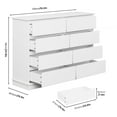 thumbnail image 2 of 51" Wide Storage Organizer Chest of Drawers, 8 Drawer Dressers, Chest of Drawers with Deep Drawers, Large Double Dresser for Closet with Wide Top, Horizontal Wooden Dresser for Living Room, Hallway, 2 of 8