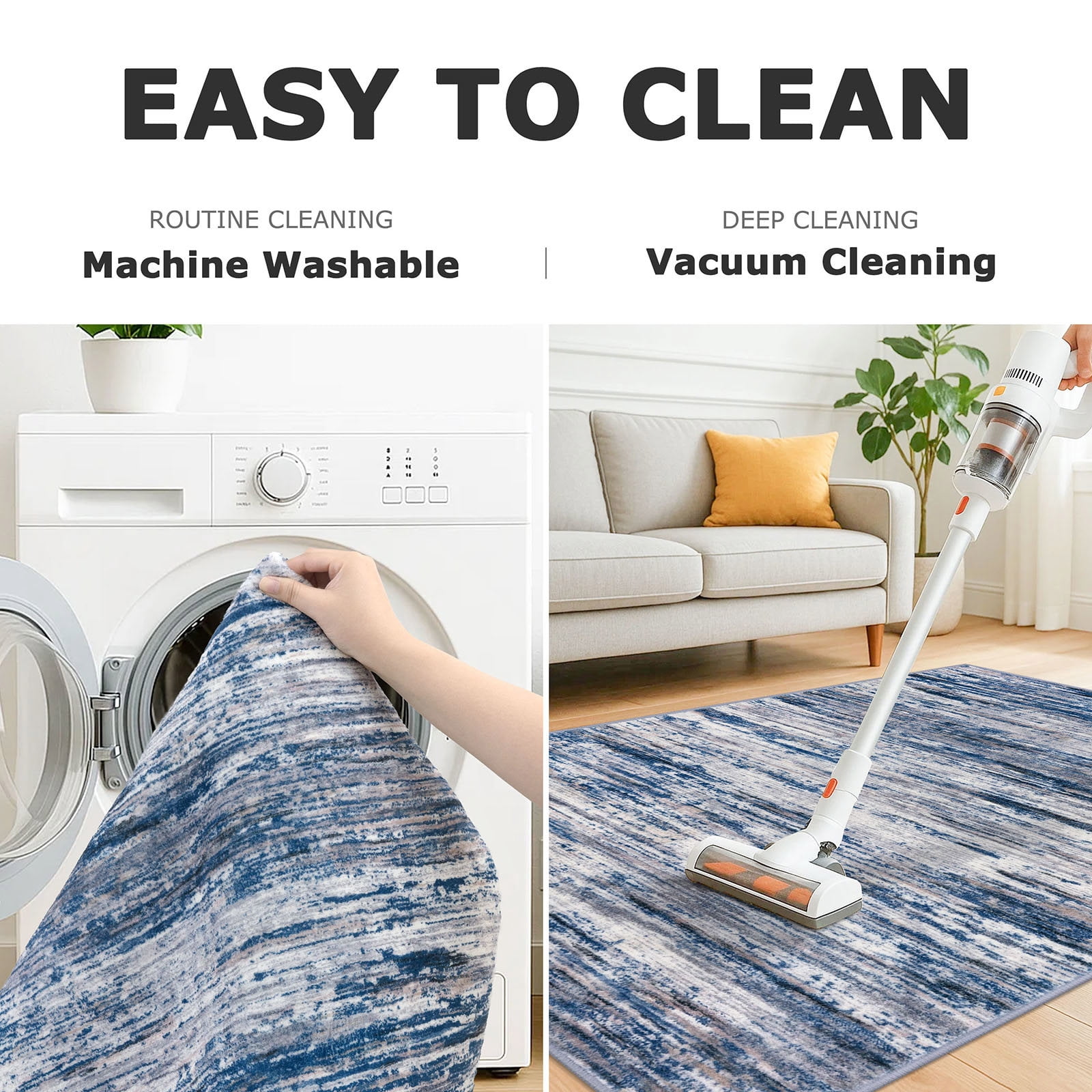 Brisasol Entryway Rugs 4x6 Washable Rug Non Slip Abstract Area Rug Super Soft Indoor Rug for Entry Kitchen Bedroom, Navy Blue/Gray/Neutral/Multi