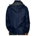 thumbnail image 3 of 9 Crowns Maximos Men's Water Resistant Fleece Lined Wind Rain Hooded Jacket (Navy/Charcoal Gray, XX-Large), 3 of 4