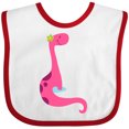 thumbnail image 3 of Inktastic Cute Pink Dinosaur Girls Baby Bib, 3 of 4