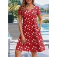 thumbnail image 2 of Vestido tipo camiseta de verano Zeagoo 2025 para mujer, algodón, rojo, XXL, 2 of 6