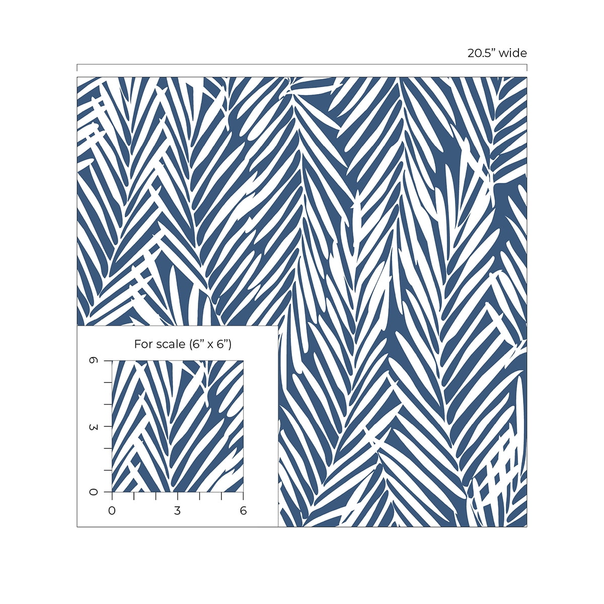 Stacy Garcia Home Coastal Blue Mod Palm Peel and Stick Wallpaper