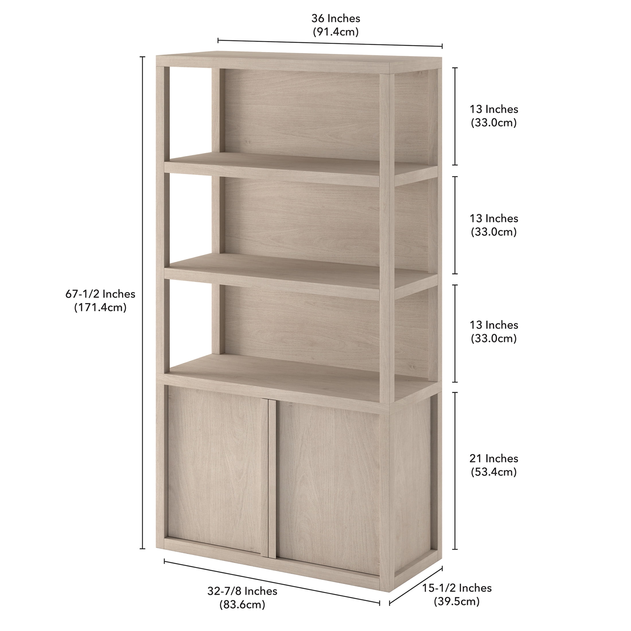 Evelyn&Zoe Modern/Contemporary 67.5" Tall Alder White Bookcase