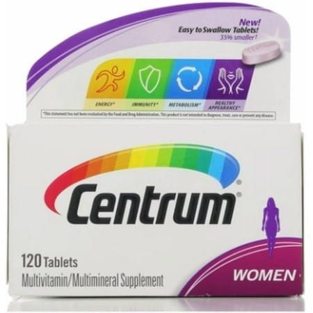 Centrum Women Multivitamin Tablets, 120 ea (Pack of (Best Vitamins For Women In 20s)