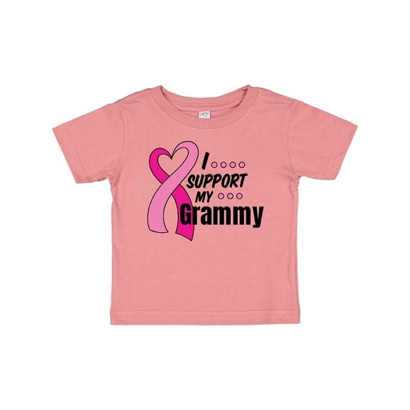 Inktastic Breast Cancer Awareness I Support My Grammy with Pink Ribbon Boys or Girls Baby T-Shirt
