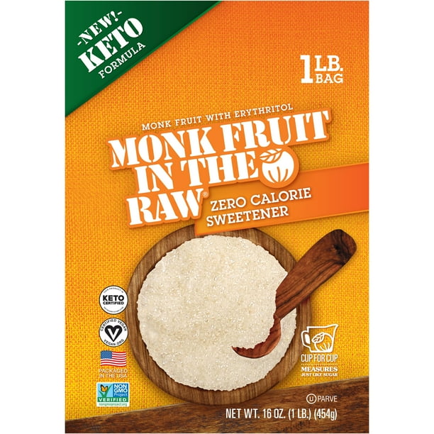 In The Raw Monk Fruit In The Raw Zero Calorie Sweetener 16 Oz Bag