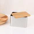 thumbnail image 2 of 2 Pcs Tinplate Can Storage Container Biscuit Metal with Lid Kitchan Pantry Bamboo Wooden, 2 of 6