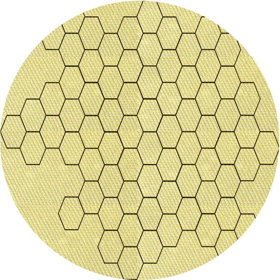 Ahgly Company Indoor Round Patterned Corn Yellow Area Rugs, 7' Round