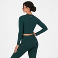 thumbnail image 4 of YITTY Active Women's UltraLuxe Long Sleeve Cropped Workout Top, Athleisure, 4-Way-Stretch, Everpine, 3X, 4 of 6