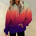 thumbnail image 2 of TRUBKH hoodies for women Fleece Sweatshirts womens long sleeve tops hoodie women pullover sweaters for women Sweatshirt With Gradient Letter Printed Pockets And Hooded Sweatshirt Hot Pink S, 2 of 5