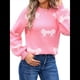 thumbnail image 3 of Suéter de Mujer Otoño 2025 - Jersey de Larga con Cuello Redondo, Jersey de Punto Oversize, Jersey Informal con Estampado Rosa XL, 3 of 10