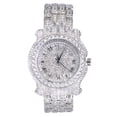 thumbnail image 3 of Techno Pave Totally Iced Out Pave Silver Tone Hip Hop Men's Bling Bling Watch, 3 of 9