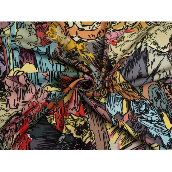 Minerva Exclusive Pandoras Box Viscose Challis Fabric - per yard