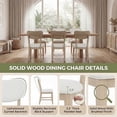 thumbnail image 6 of COLAMY PURA Solid Wood Dining Chair Set of 2 with Fabric Upholstered Seat and Backrest, Modern Farmhouse Kitchen Chair, Wooden Chair with Padded Cushion, Natural, 6 of 11