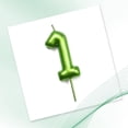 thumbnail image 4 of shiyou-Birthday Candles Numbers 2.36 inch Party Cake Topper 1 Piece (Green, Number 8), 4 of 4