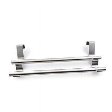 MODANU Kitchen Towel Holder, Over the Door Towel Rack, Stainless Steel Towel Hanger for Cupboard Doors, Silver