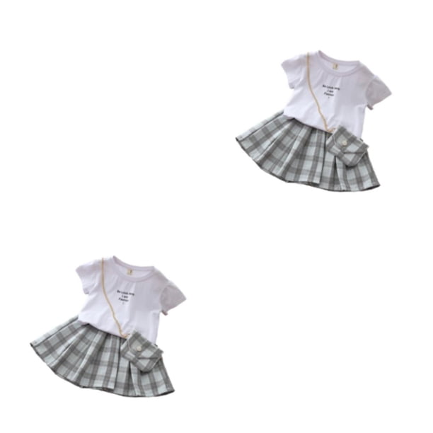 Sonducket Camiseta de verano para niña, conjunto de con cintura elástica, viaje, senderismo, evento, niños, camisetas de cuello , Kit de ropa, Type8 NO8