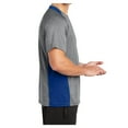 thumbnail image 3 of Mens Heather Colorblock Contender Polyester Tee Vintage Heather/ True Royal XS, 3 of 8