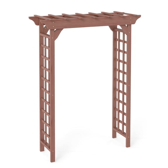 Wooden Arbor Wedding Arch for Ceremony with Trellis Design, Ideal Garden Pergola for Backyard Decoration