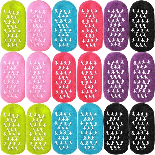 6 Pairs Moisturizing Socks Gel Socks Extra Soft Gel Socks Gel Spa Socks for Dry Cracked Feet Skins Gel Lined Feet Care Socks for Repairing Softening Feet Dry Cracked (Multicolored)