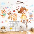 thumbnail image 5 of Un conjunto de pegatinas de pared con lindas niñas y gatos, decoración de pared., 5 of 5