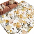 thumbnail image 2 of 5'x8' Area Rugs, Orange Spring Floral Indoor Outdoor Area Rug for Living Room Bedroom, Watercolor Blooming Botanical Summer Washable Bathroom Rugs Kitchen Floor Carpet Mats Home Decor Aesthetic, 2 of 8