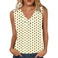 thumbnail image 2 of Mifsaly Polka-Dot Tank Top Women V-Neck Sleeveless Cotton Tops Loose Casual Blouses Breathable Lightweight Summer Basic Tee XL, 2 of 6