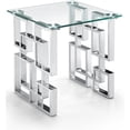 thumbnail image 2 of Home Square Glass Top End Table with Chrome Base - Set of 2, 2 of 3