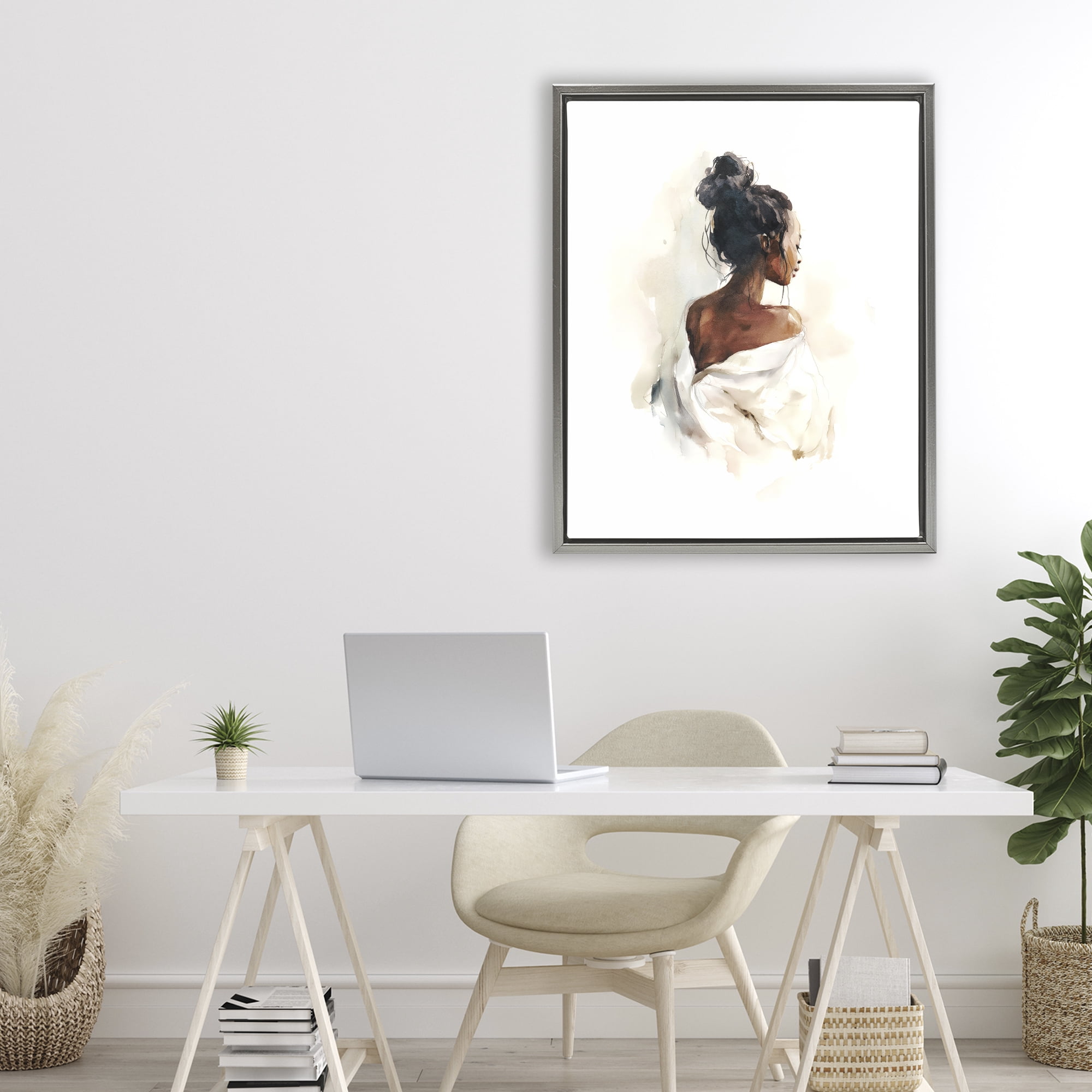 Stupell Industries Chic From Behind Gray Framed Floater Canvas Wall Art, design by Svetlana Aleynikova